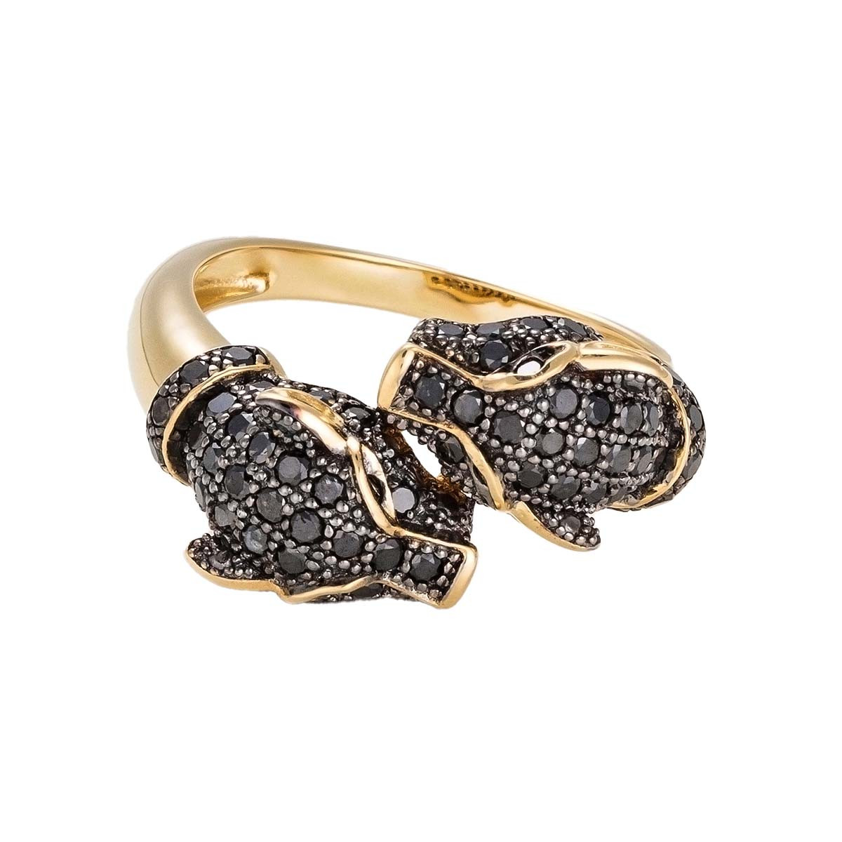Bague "Amour de Panthères" Or et Diamants Bague "Les Panthères noires" Or jaune et Diamant