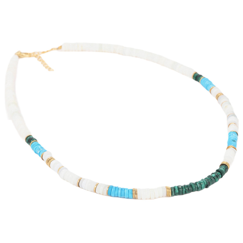 Collier  Atlacoya  Opale, Turquoise et Malachite