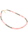 Collier "Nahuatl" Labradorite et Opale rose
