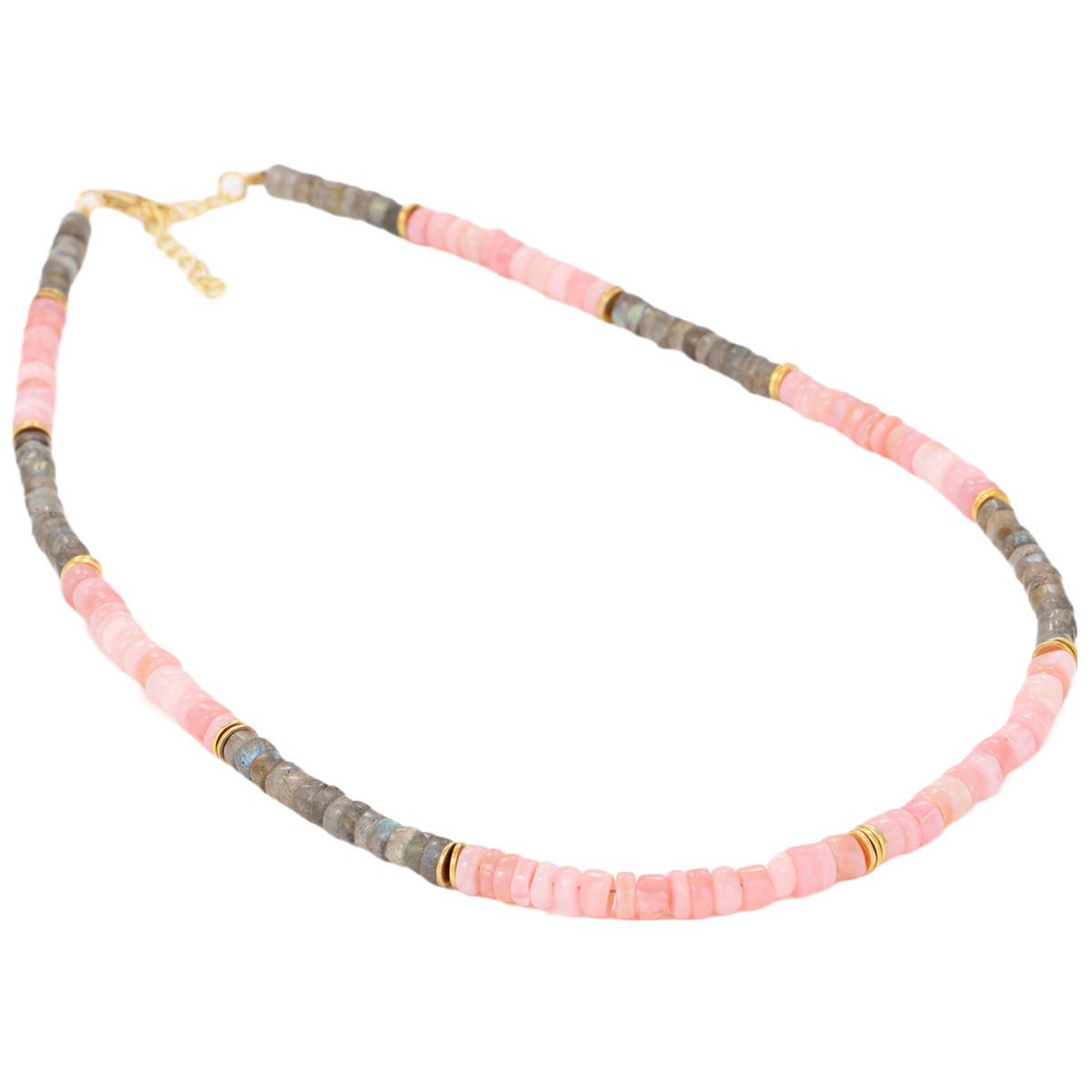 Collier "Nahuatl" Labradorite et Opale rose Collier "Inga" Labradorite et Opale rose