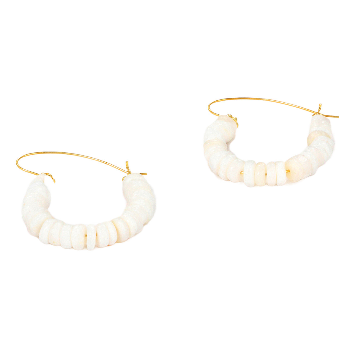 Boucles d'oreilles "Citlalli" Opale blanche Boucles D'oreilles "Quinina" Opale blanche