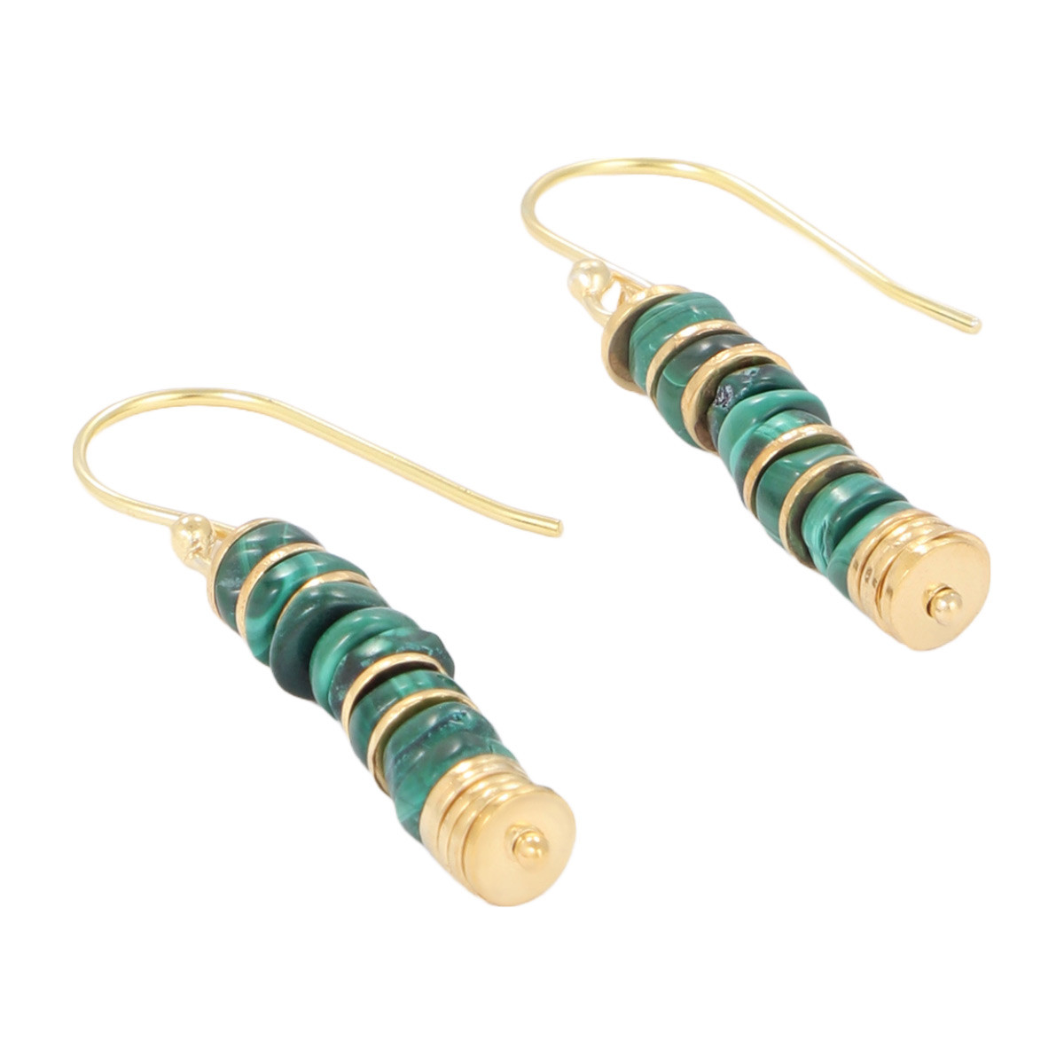 Boucle d'oreilles "Siempreviva" Malachite