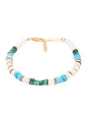 Bracelet "Yaretzi" Opale blanche, Malachite et Turquoise