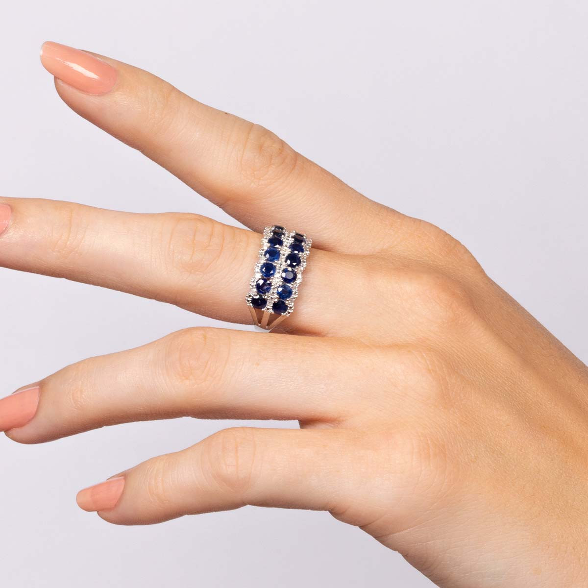 Bague "Salma Saphir" Or et Diamants Bague "Violaine" Or blanc et Saphir
