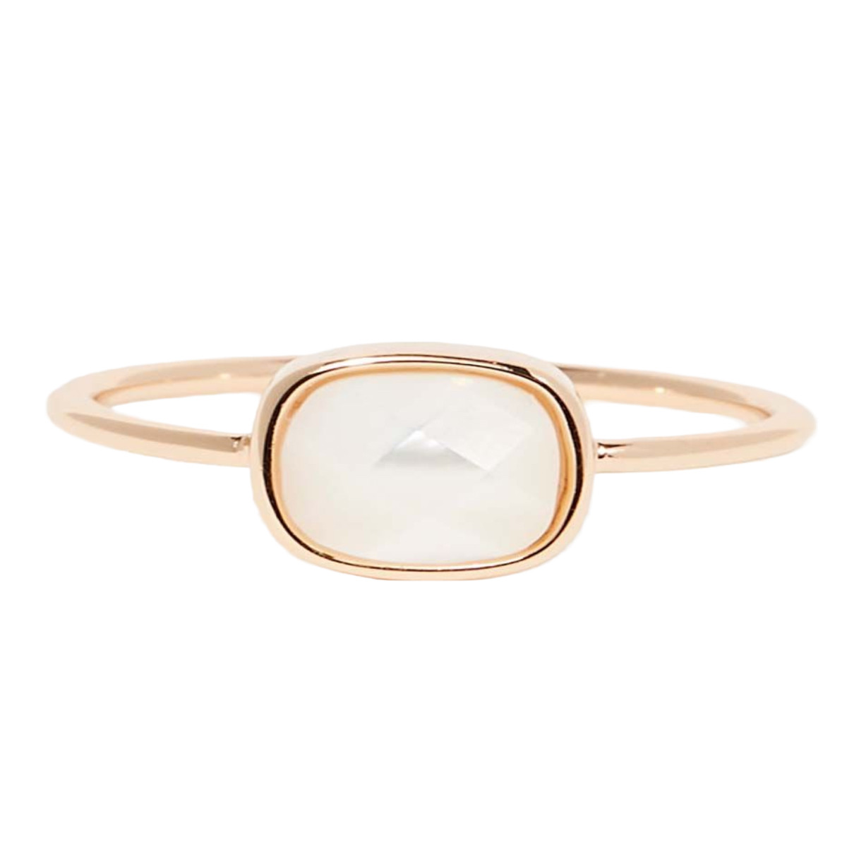 Bague 'Adélie' Nacre blanche Bague "Arcadia" Nacre Laiton doré
