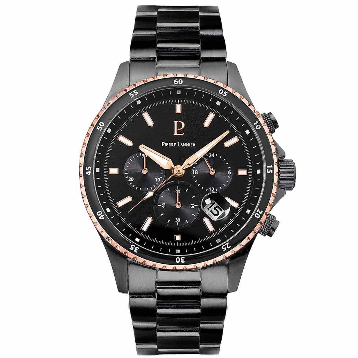 Montre Pierre Lannier Cronos Homme Noir - 228J239 Montre Pierre Lannier Cronos Homme Noir - 228J239