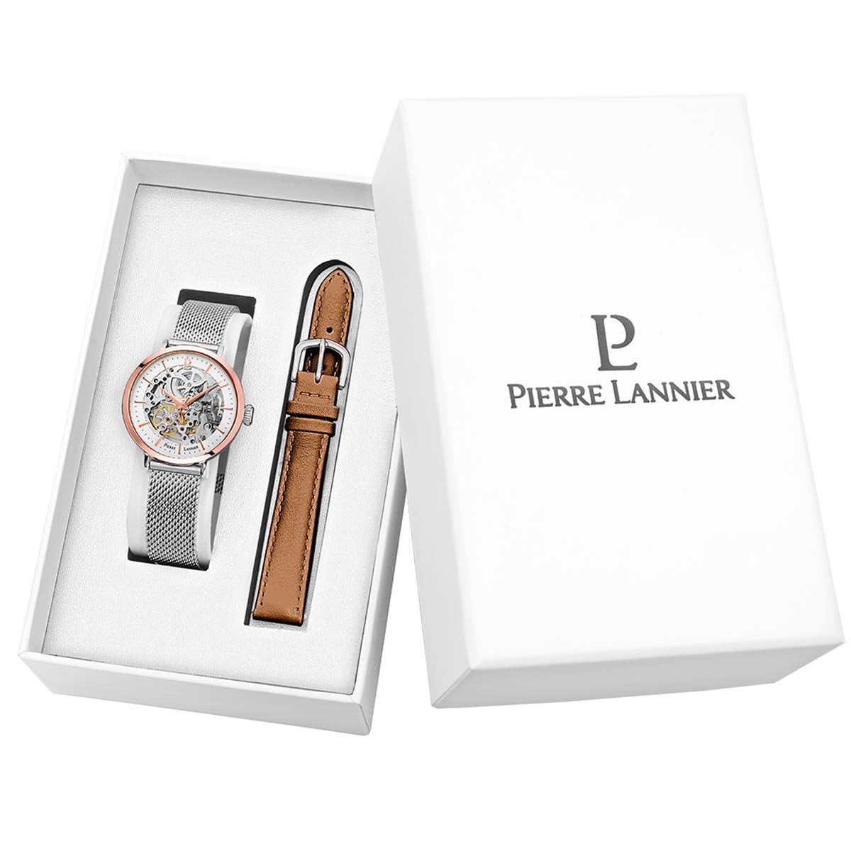 Coffret Montre et bracelet Pierre Lannier Automatic Femme Argenté - 354K721