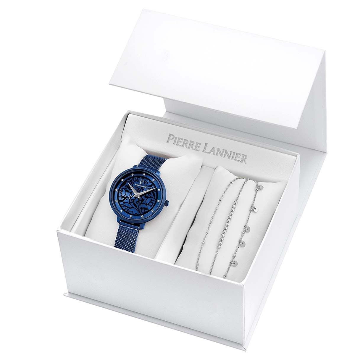 Montre Pierre Lannier Eolia Femme Bleu - 355F869 Coffret Montre et Bracelet Pierre Lannier Eolia Femme Bleu - 355F869