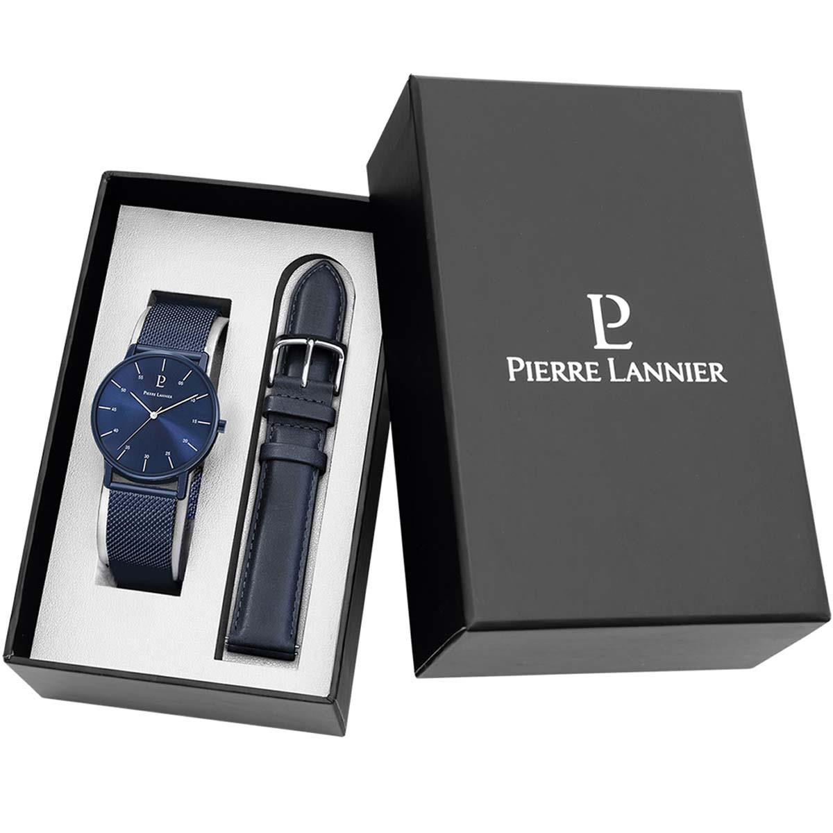 Montre Pierre Lannier Cityline Homme Bleu - 378B466 Coffret Montre et Bracelet Pierre Lannier Cityline Homme Bleu - 378B466