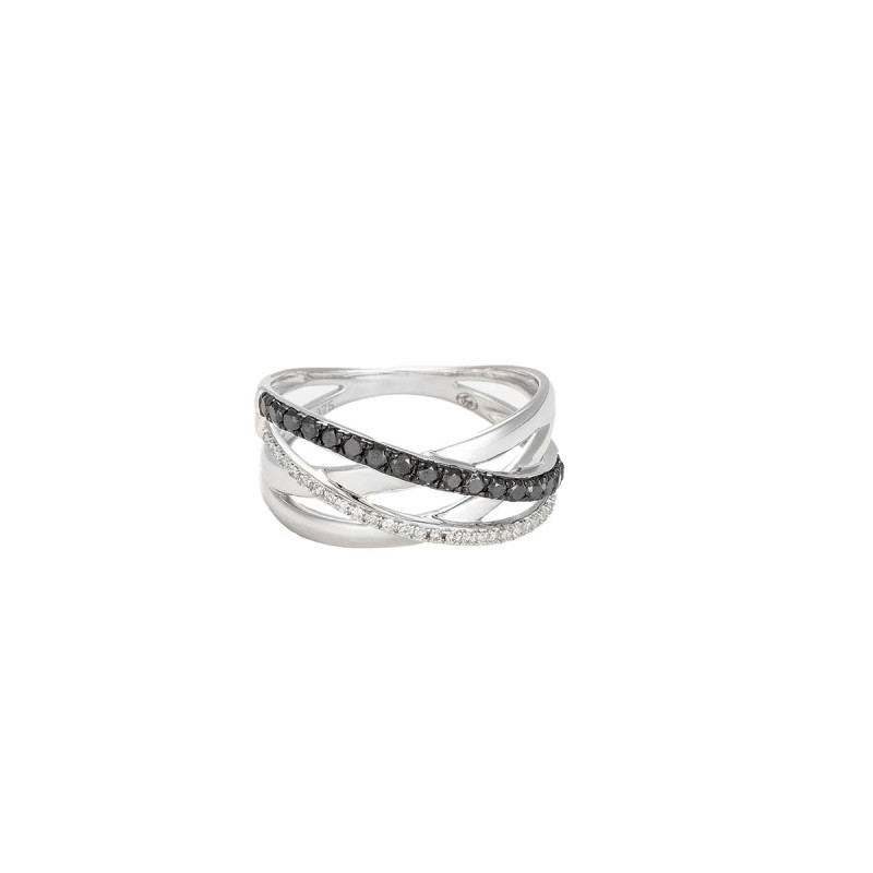 Bague   Tresse de diamants  Or et Diamants
