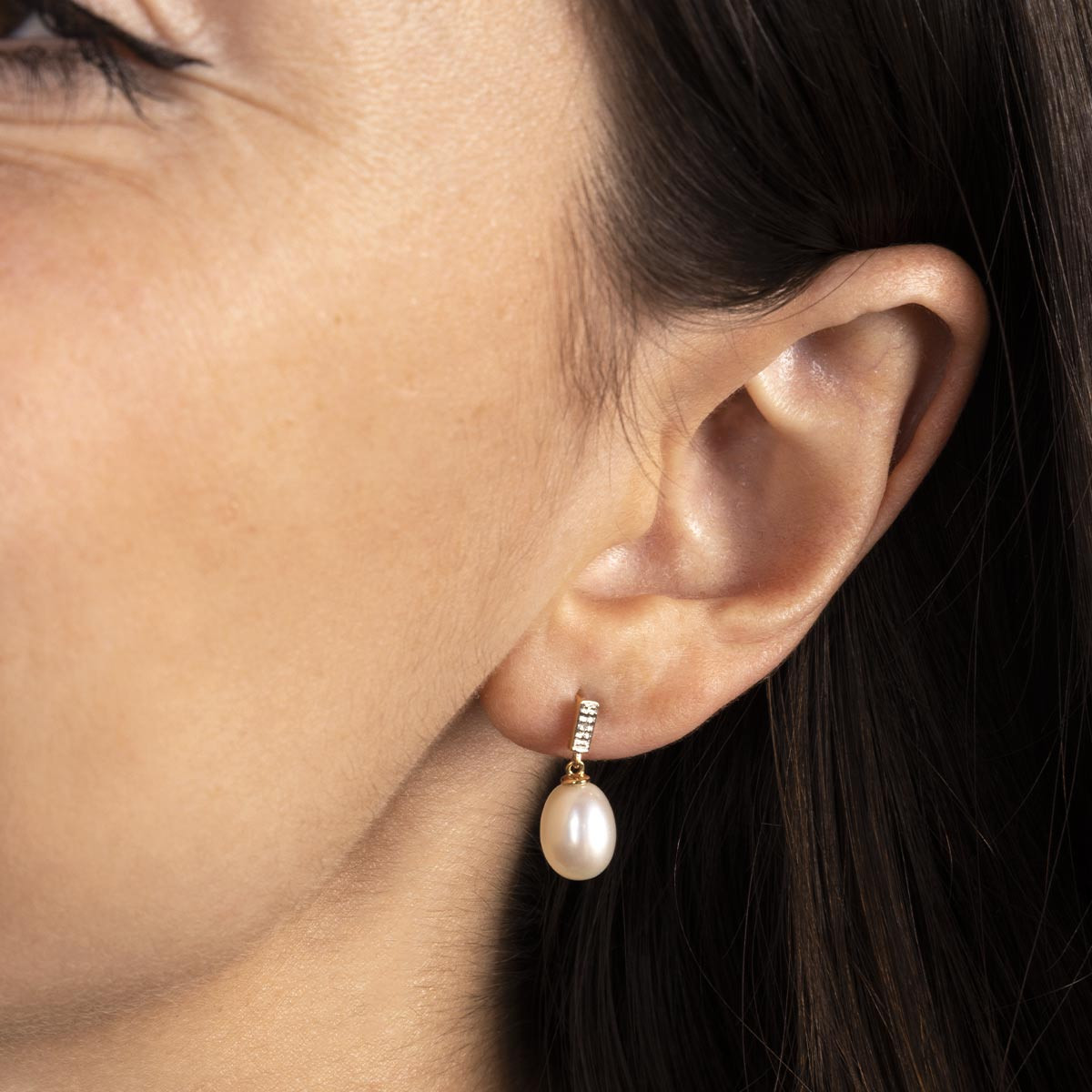 Boucles d'oreilles "Ma Perle" Or, Perle et Diamants