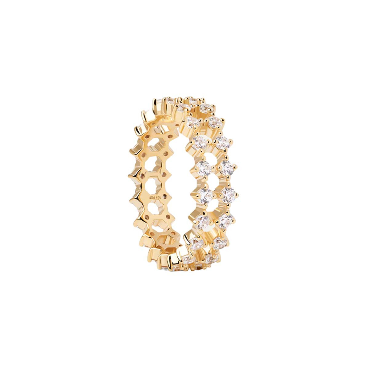 PDPAOLA Bague - Slim Dumbo - en argent plaqué or - AN01-882