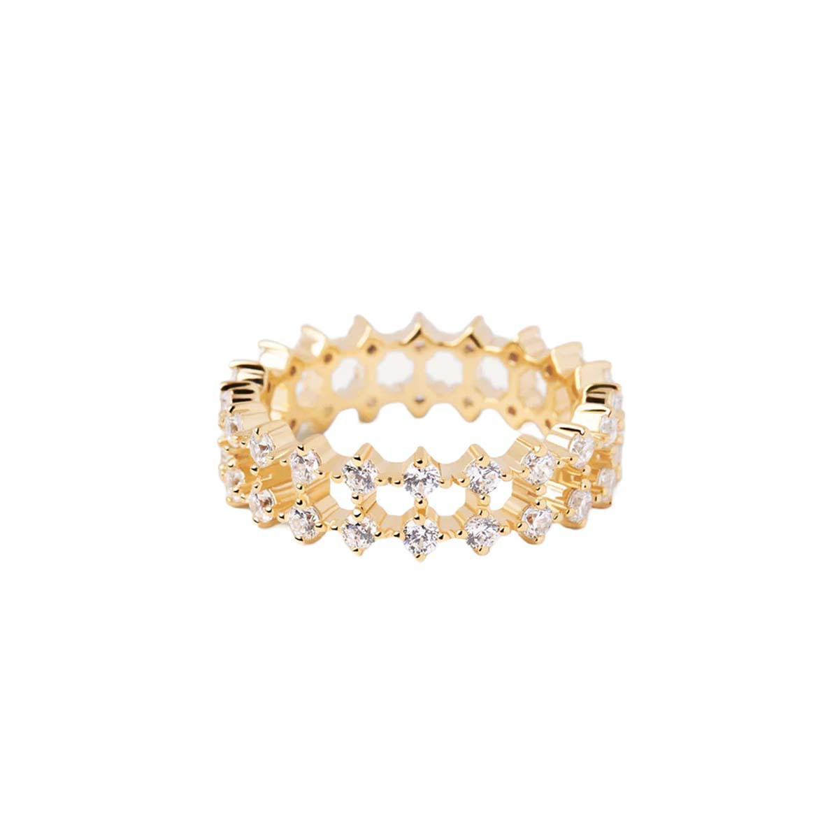 PDPAOLA Bague - Slim Dumbo - en argent plaqué or - AN01-882