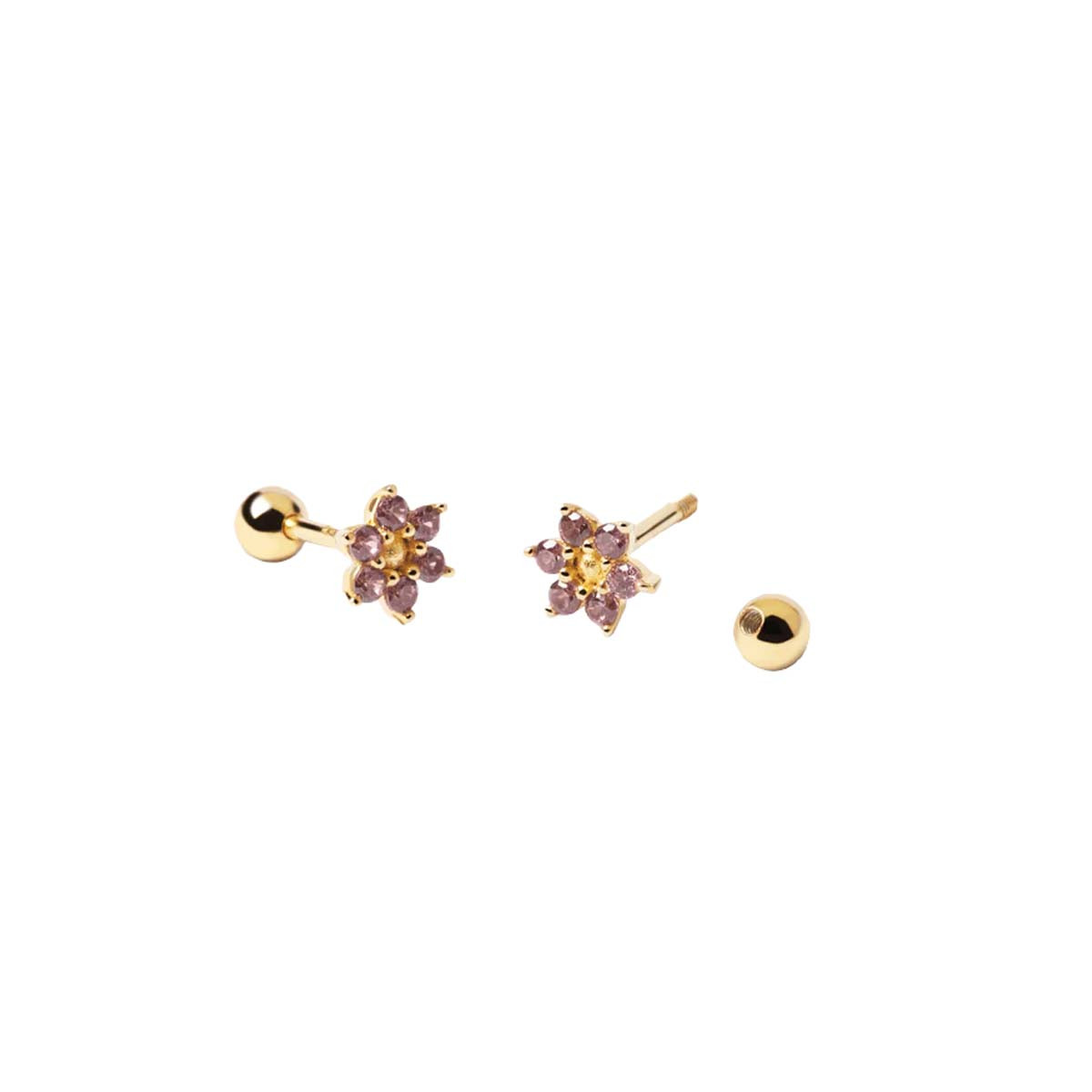PDPAOLA Boucles d'Oreilles - Les Petites - en argent doré PDPAOLA Boucles d'Oreilles - Rose Peony - en argent plaqué or - AR01-284-U