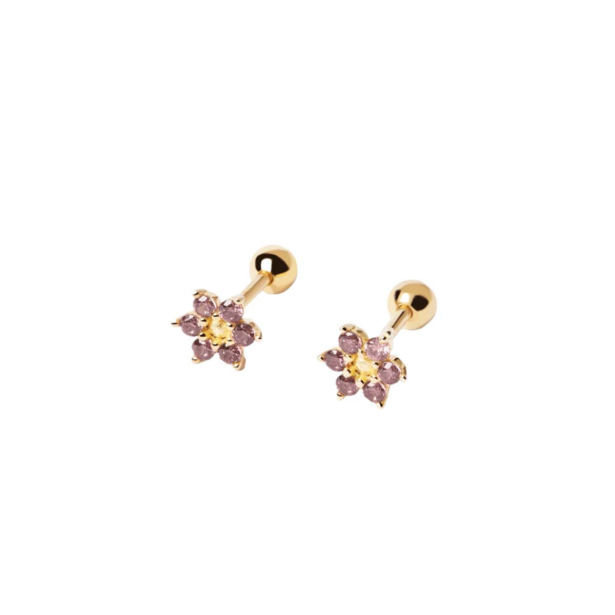 PDPAOLA Boucles d'Oreilles - Les Petites - en argent doré PDPAOLA Boucles d'Oreilles - Rose Peony - en argent plaqué or - AR01-284-U