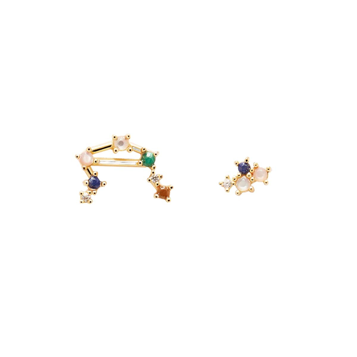 PDPAOLA Boucles d'Oreilles - Zodiaque - en argent doré PDPAOLA Boucles d'Oreilles - Balance - en argent plaqué or - AR01-410-U