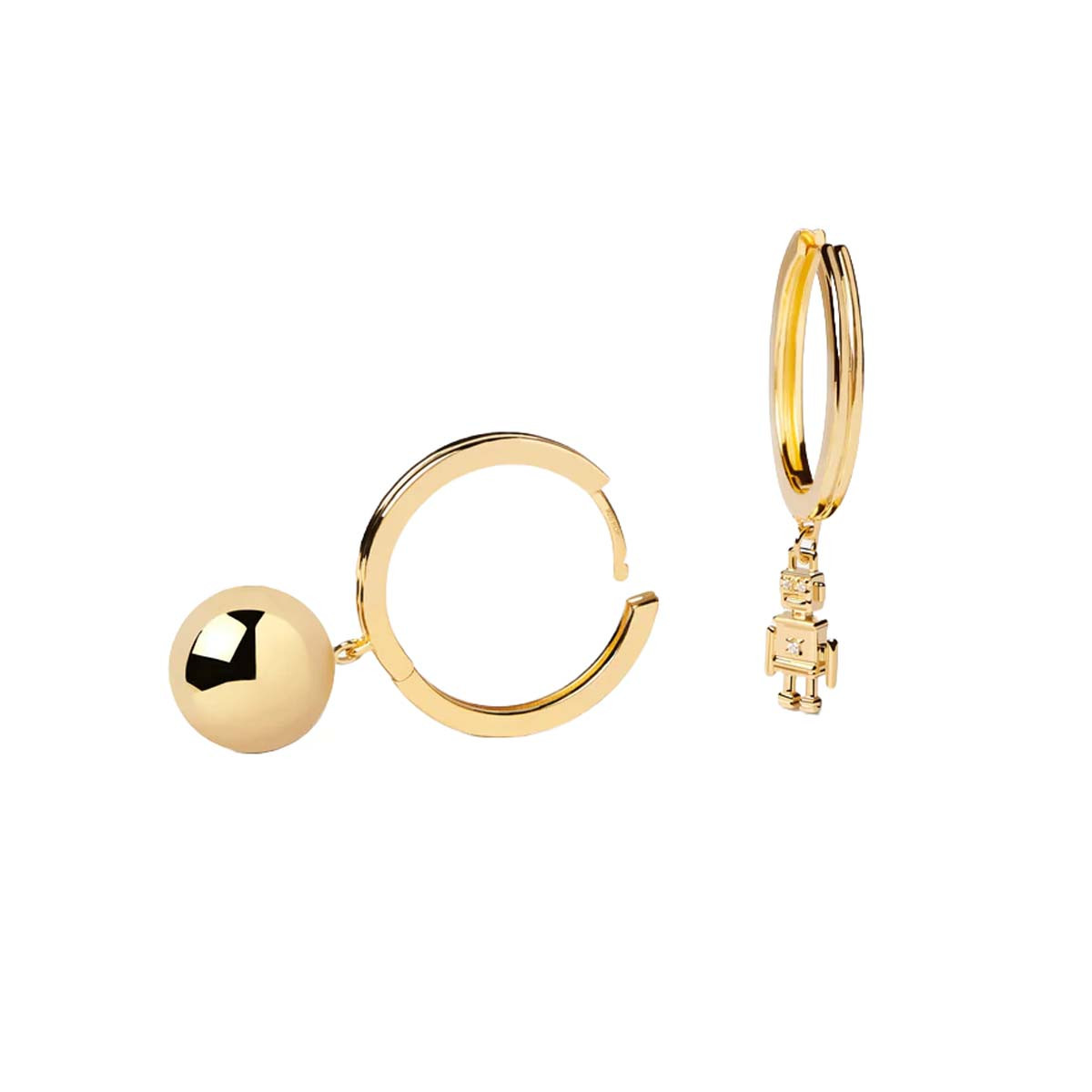 PDPAOLA Boucles d'Oreilles - Super Future - en argent doré PDPAOLA Boucles d'Oreilles - Space Age - en argent plaqué or - AR01-507-U