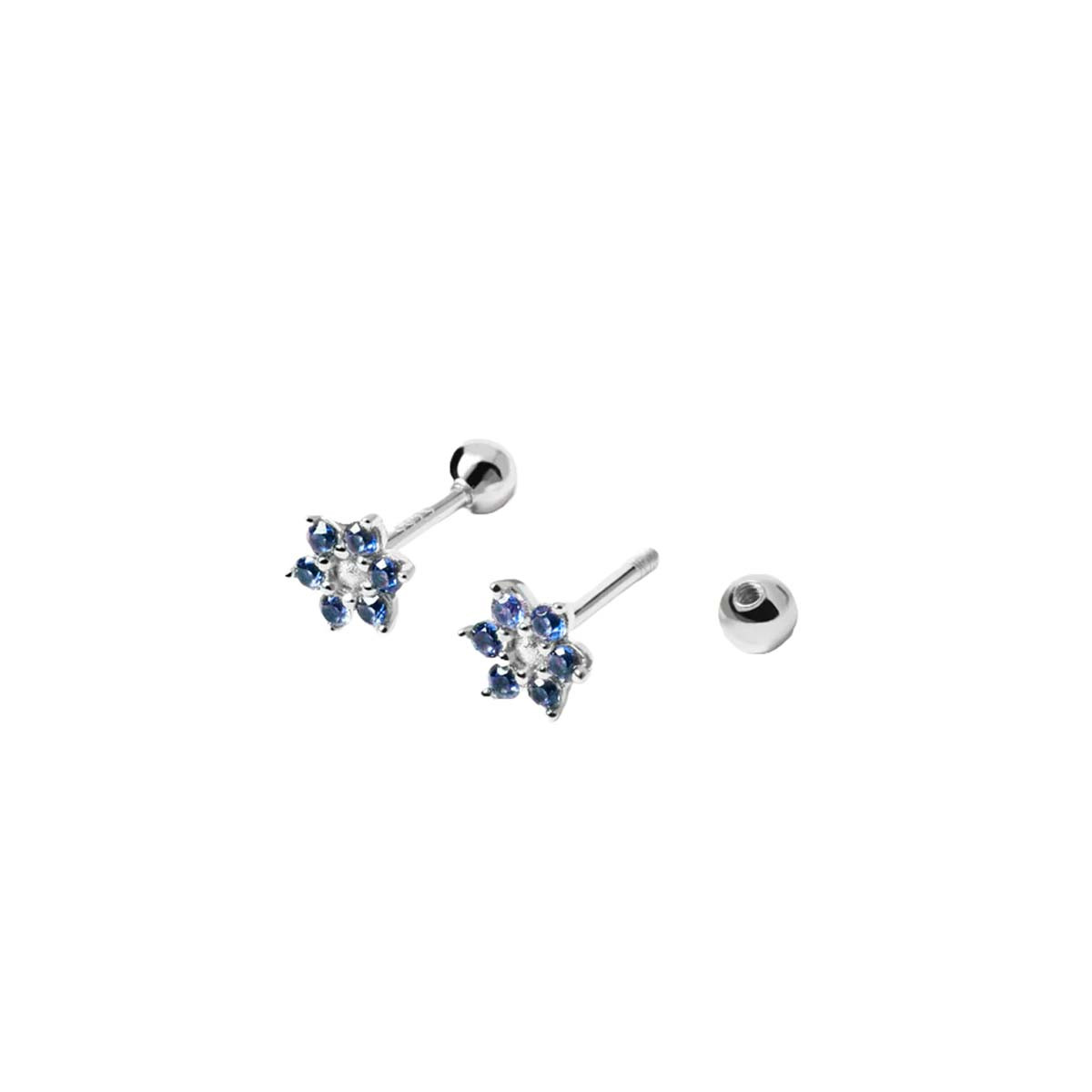 PDPAOLA Boucles d'Oreilles - Les Petites - en argent PDPAOLA Boucles d'Oreilles - Indigo Peony - en argent - AR02-348-U
