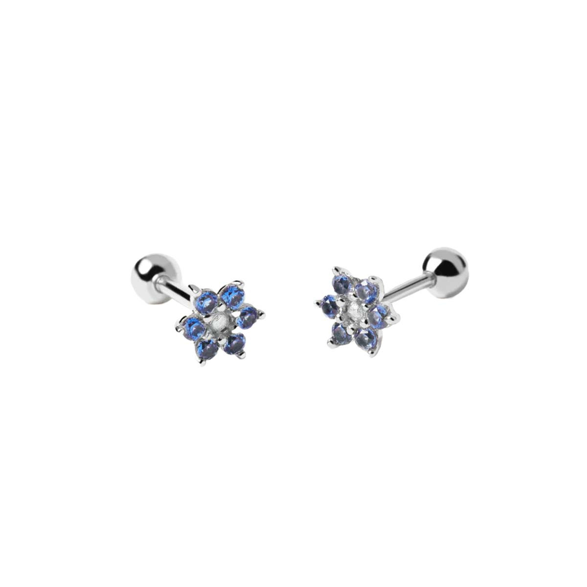 PDPAOLA Boucles d'Oreilles - Les Petites - en argent PDPAOLA Boucles d'Oreilles - Indigo Peony - en argent - AR02-348-U