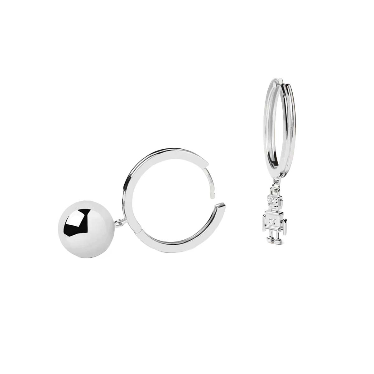 PDPAOLA Boucles d'Oreilles - Super Future - en argent PDPAOLA Boucles d'Oreilles - Space Age - en argent - AR02-507-U