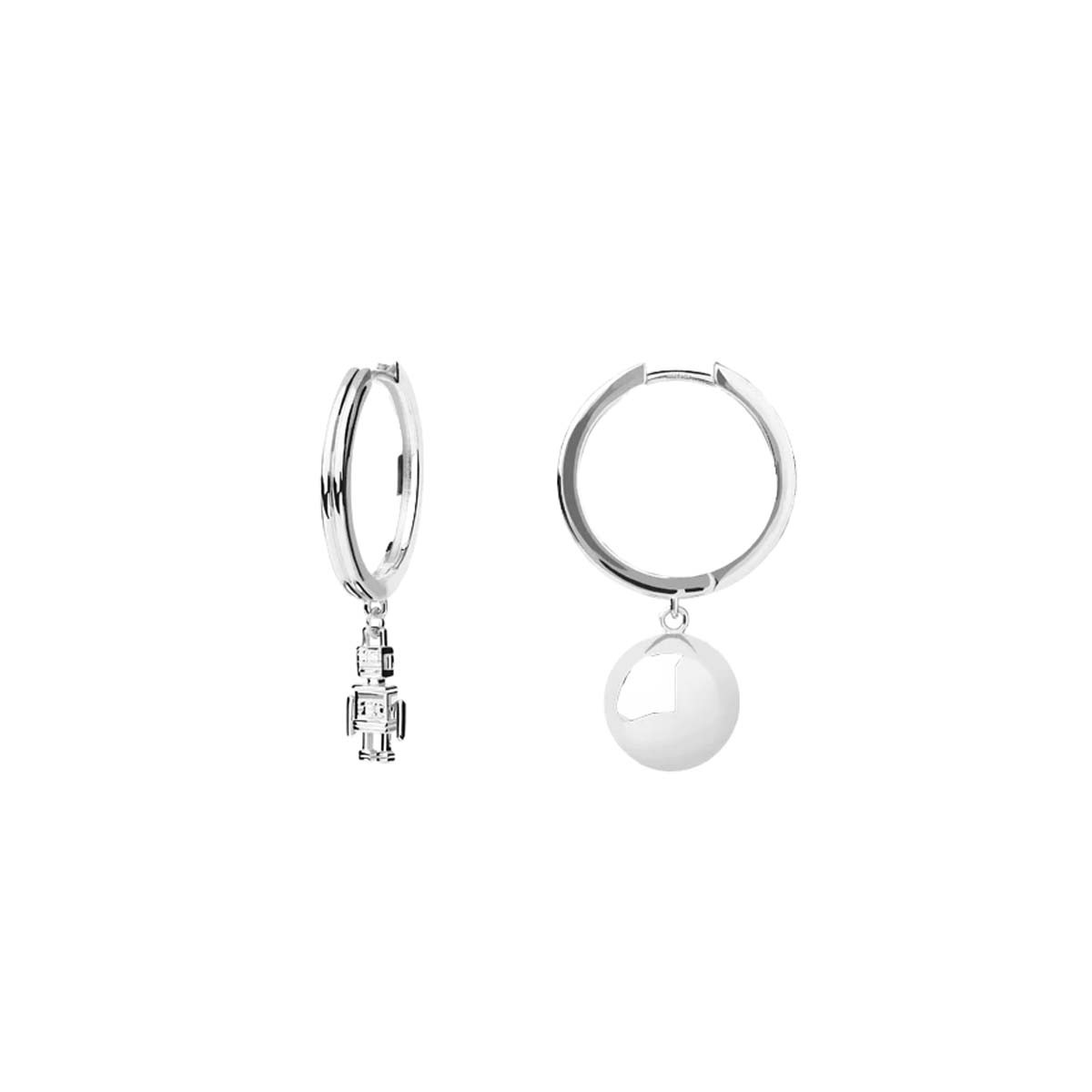 PDPAOLA Boucles d'Oreilles - Super Future - en argent PDPAOLA Boucles d'Oreilles - Space Age - en argent - AR02-507-U