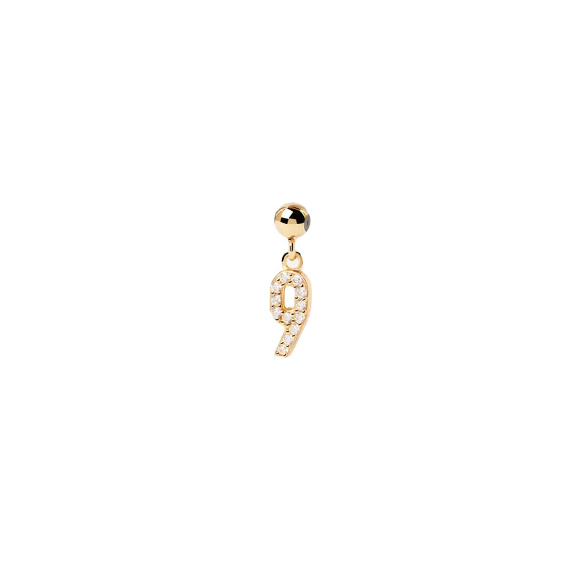 PDPAOLA Charm - Numéro 9 - en argent plaqué or - CH01-001-U