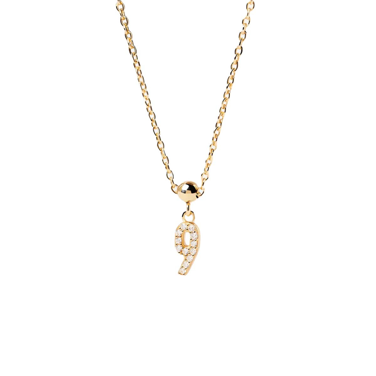 PDPAOLA Charm - Numéro 9 - en argent plaqué or - CH01-001-U