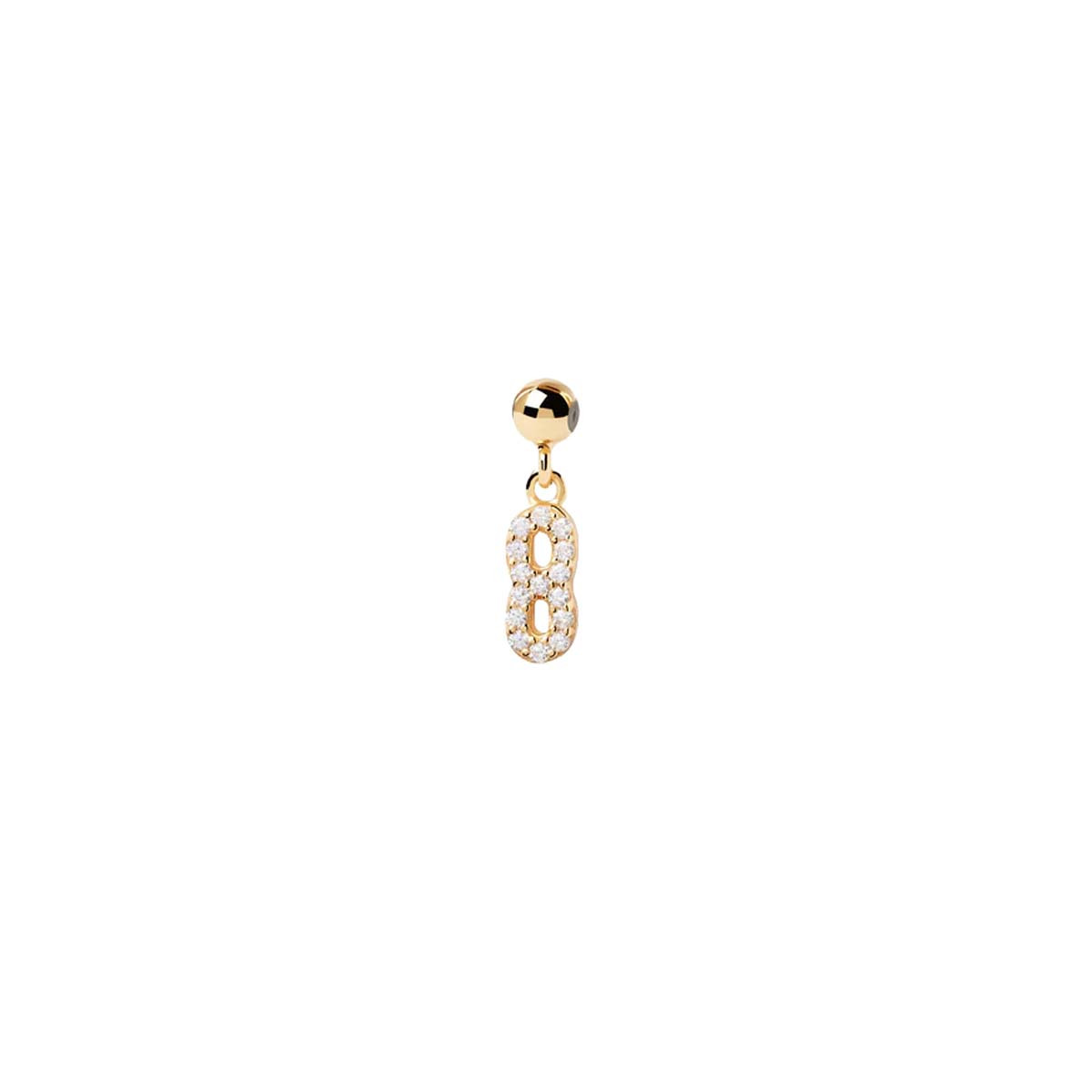 PDPAOLA Charm - Charms - en argent doré PDPAOLA Charm - Numéro 8 - en argent plaqué or - CH01-002-U