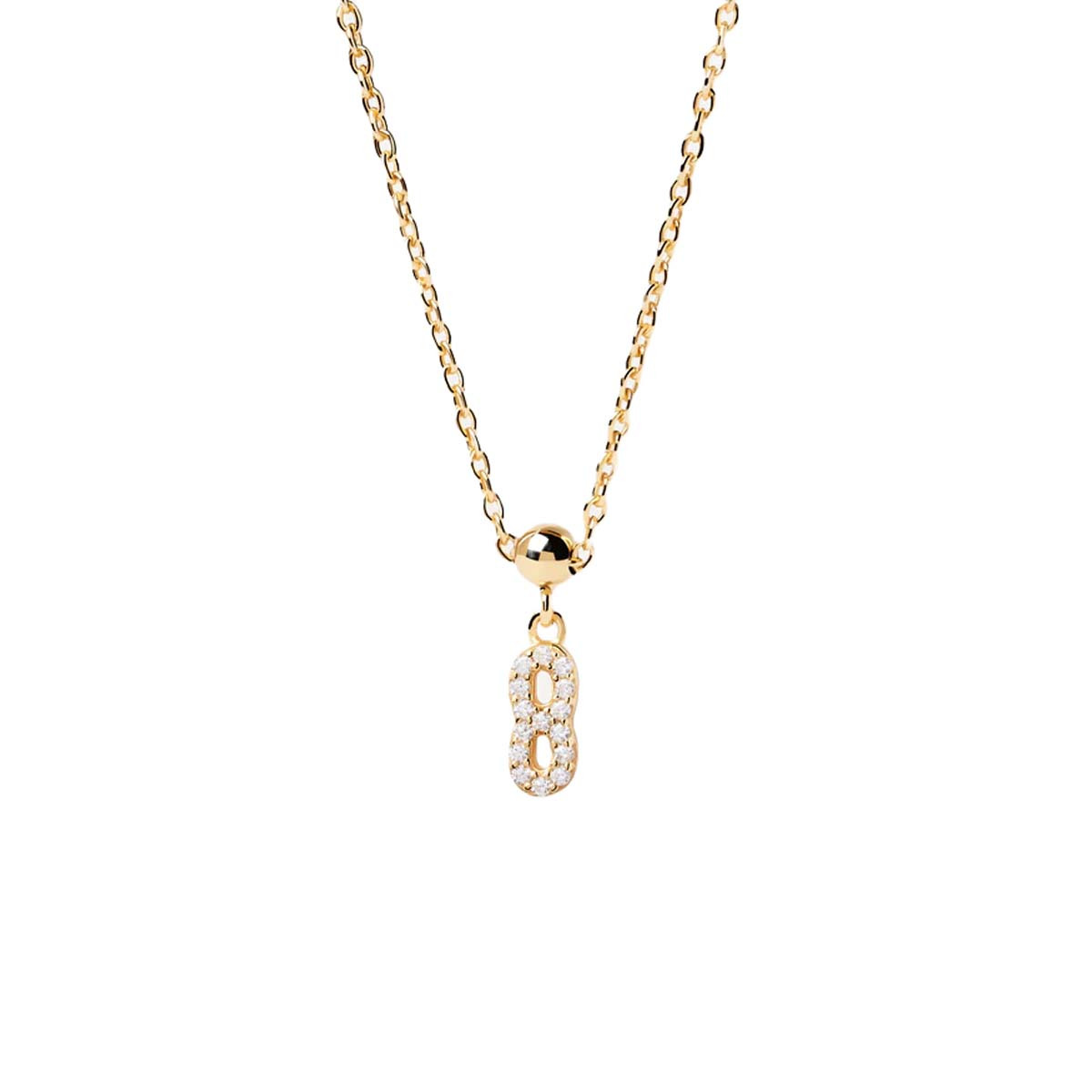 PDPAOLA Charm - Charms - en argent doré PDPAOLA Charm - Numéro 8 - en argent plaqué or - CH01-002-U