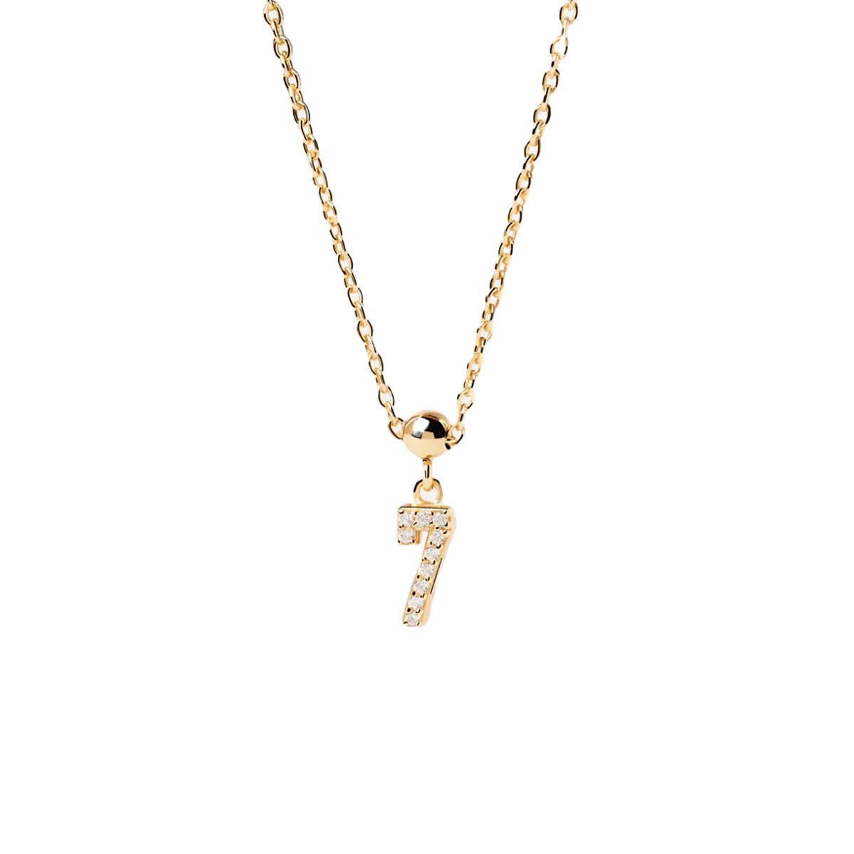 PDPAOLA Charm - Charms - en argent doré PDPAOLA Charm - Numéro 7 - en argent plaqué or - CH01-003-U
