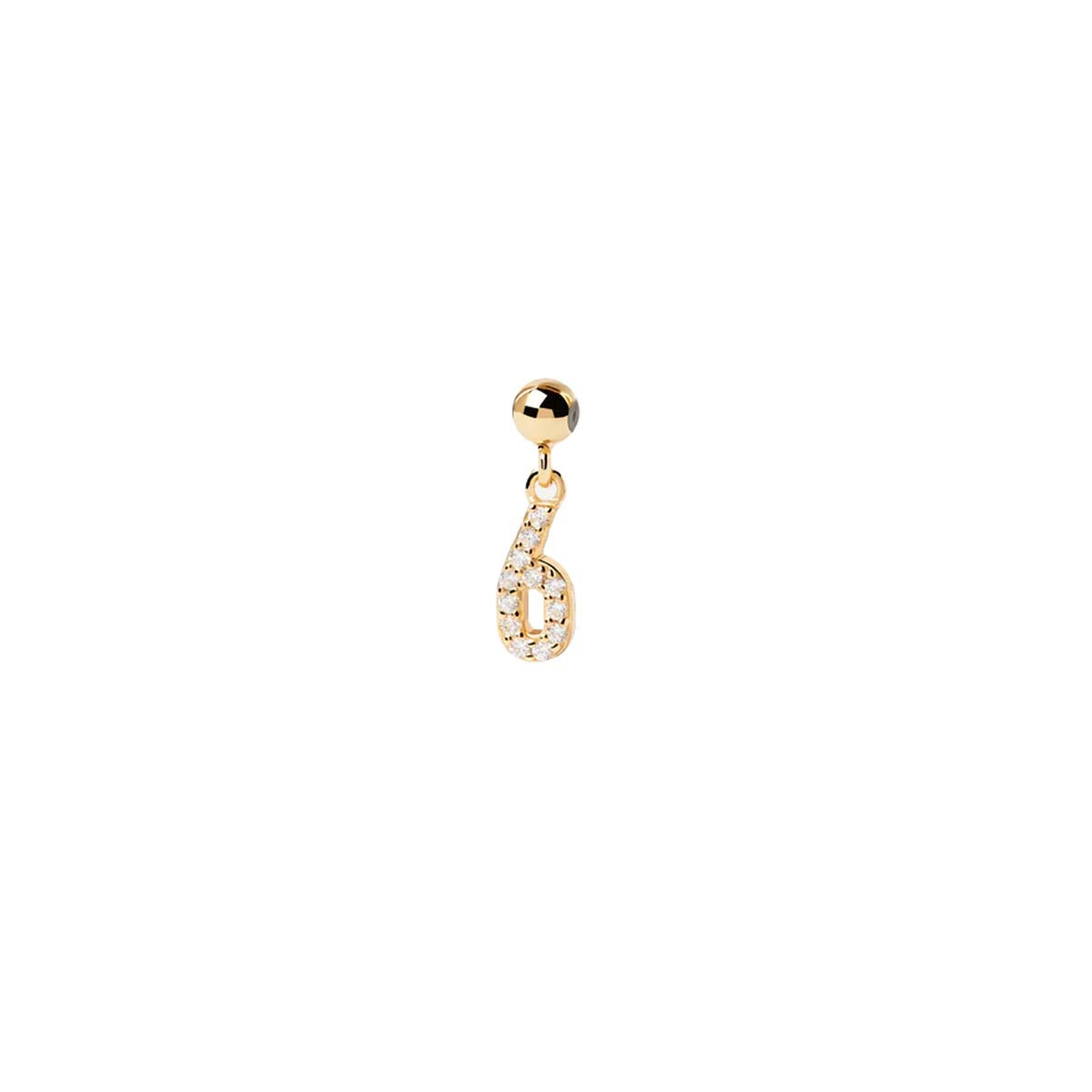 PDPAOLA Charm - Charms - en argent doré PDPAOLA Charm - Numéro 6 - en argent plaqué or - CH01-004-U