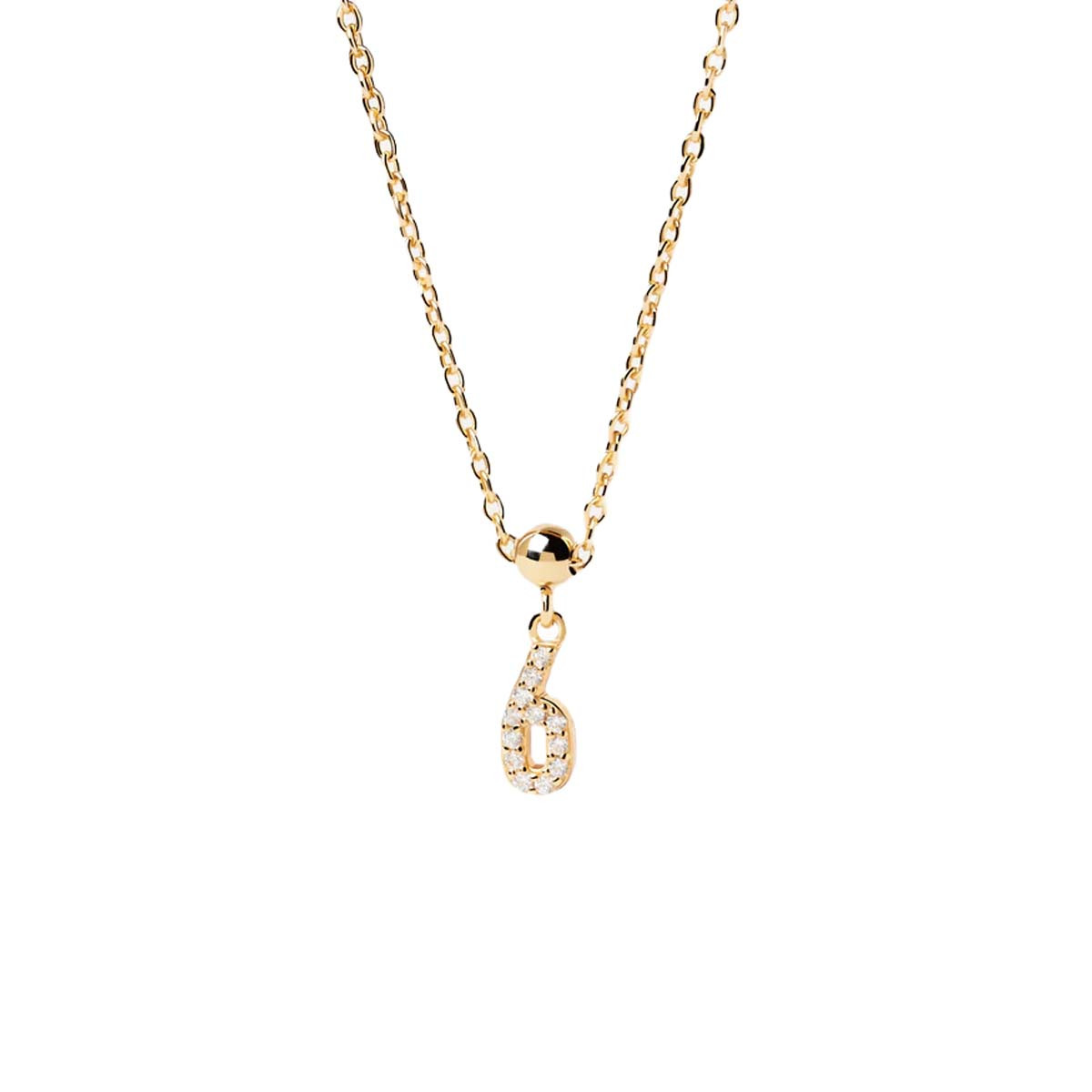 PDPAOLA Charm - Charms - en argent doré PDPAOLA Charm - Numéro 6 - en argent plaqué or - CH01-004-U