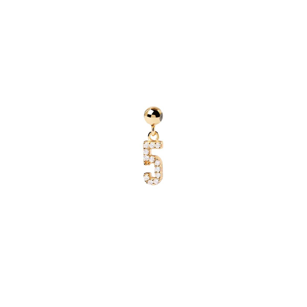 PDPAOLA Charm - Charms - en argent doré PDPAOLA Charm - Numéro 5 - en argent plaqué or - CH01-005-U