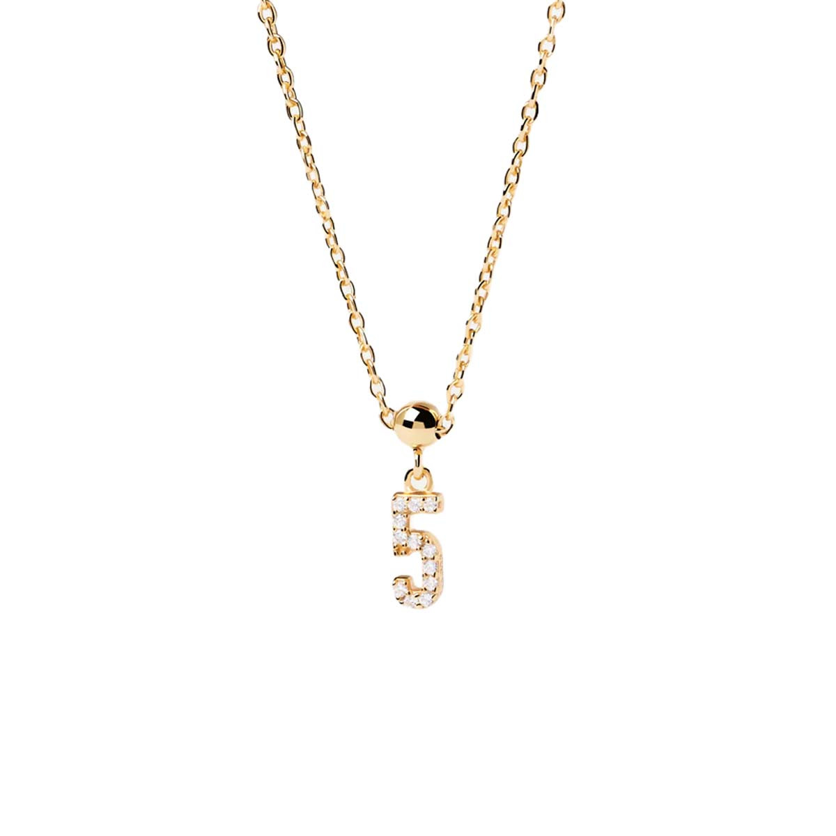 PDPAOLA Charm - Charms - en argent doré PDPAOLA Charm - Numéro 5 - en argent plaqué or - CH01-005-U