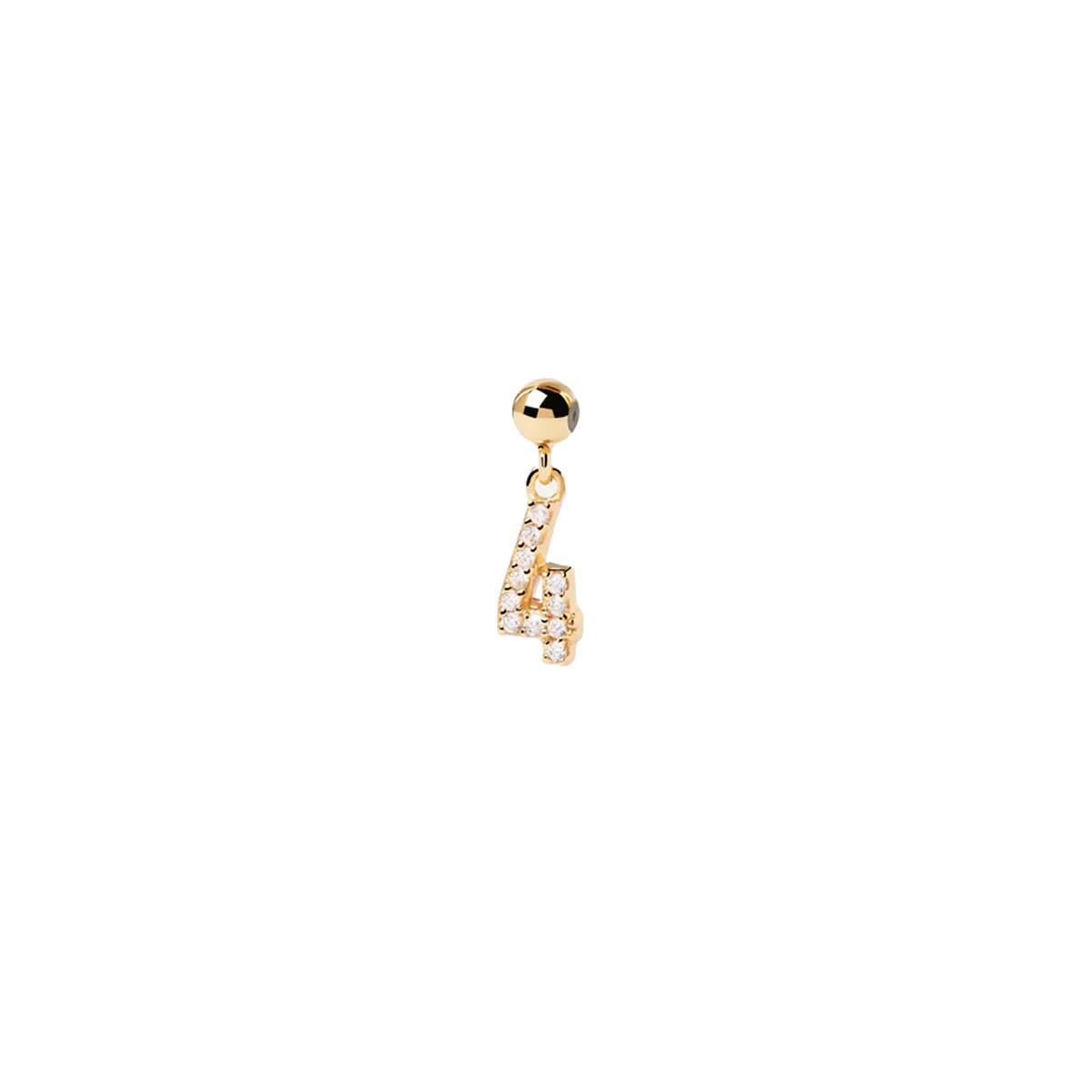 PDPAOLA Charm - Numéro 4 - en argent plaqué or - CH01-006-U