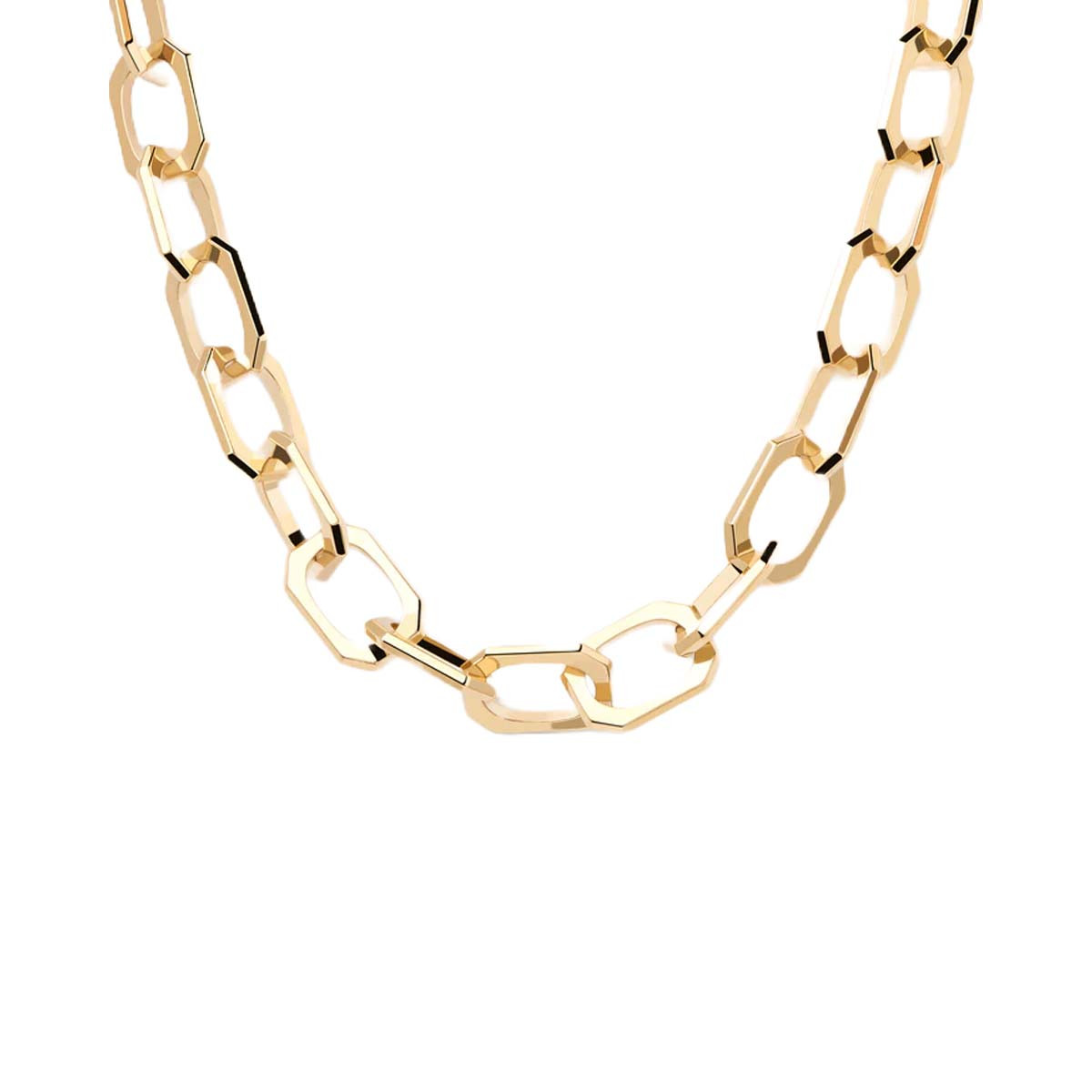 PDPAOLA Collier - Large Signature Chain  - en métal plaqué or - CO01-381-U