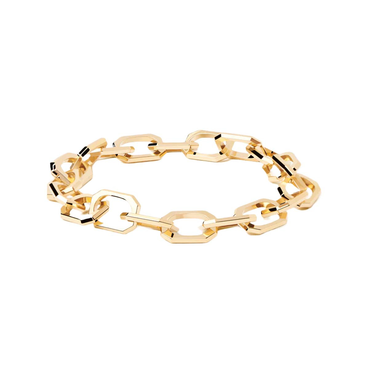 PDPAOLA Bracelet - Small Signature Chain  - en métal plaqué or - PU01-151-U