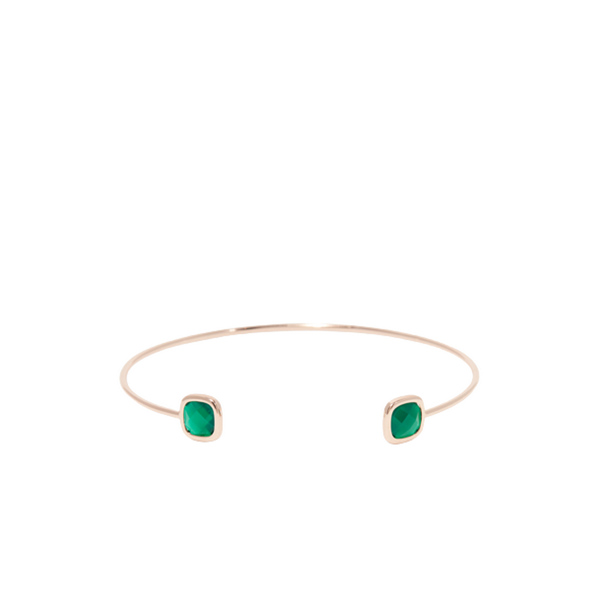 Bracelet "Rosy" Agathe verte Bracelet "Vestalis" Agathe verte Laiton rosé