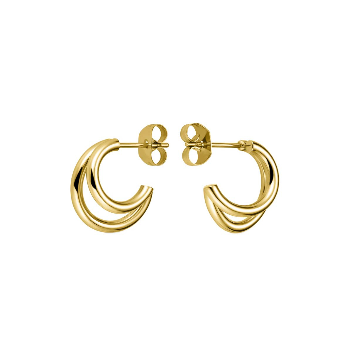 Boucles d'Oreilles Rosefield "Double Hoops Gold" - JEDHG-J575