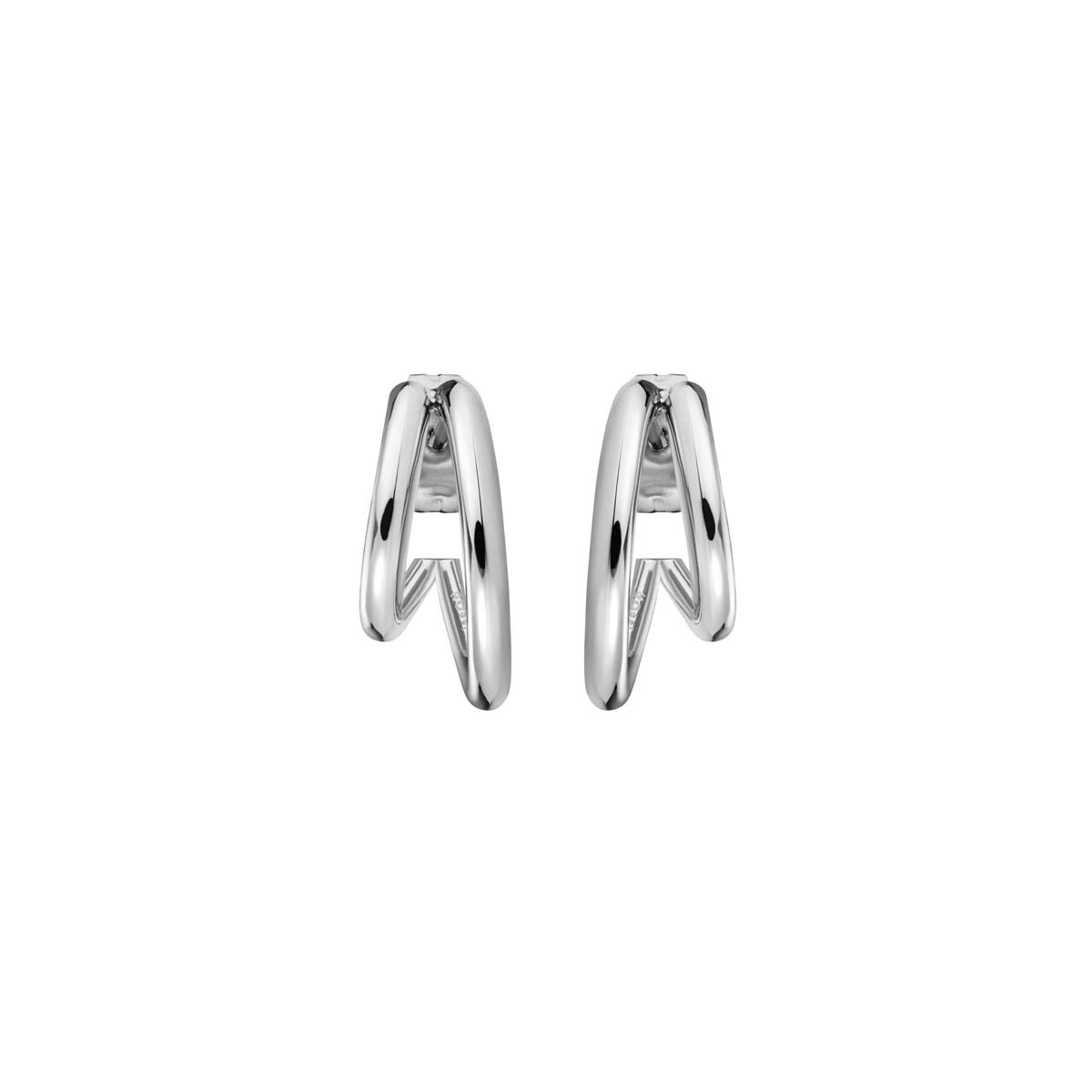 Boucles d'Oreilles Rosefield "Double Hoops Silver" - JEDHS-J576