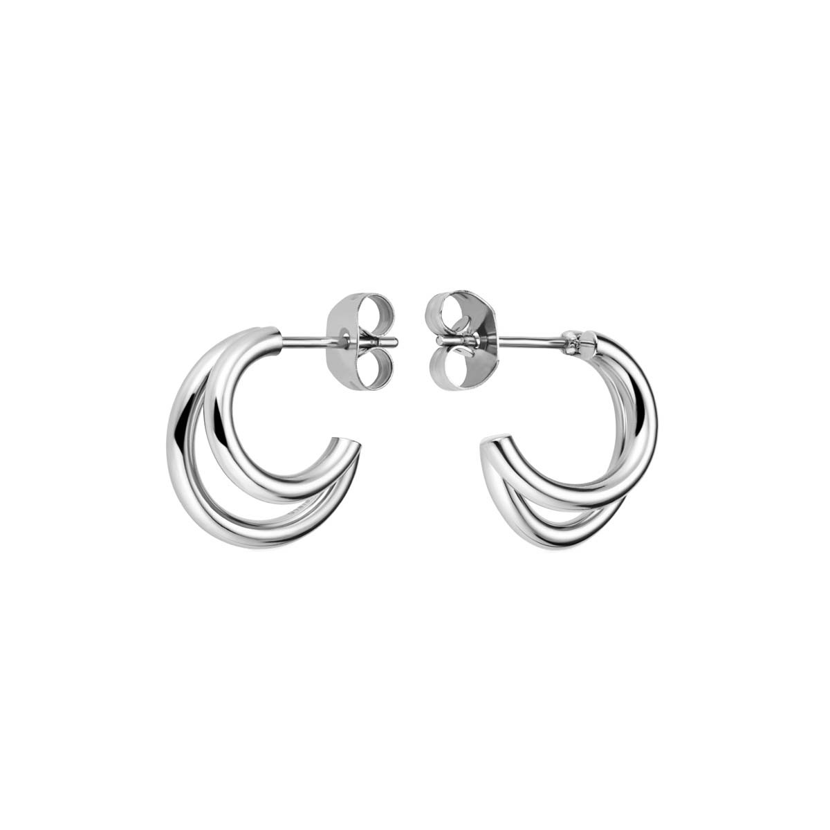 Boucles d'Oreilles Rosefield "Double Hoops Silver" - JEDHS-J576