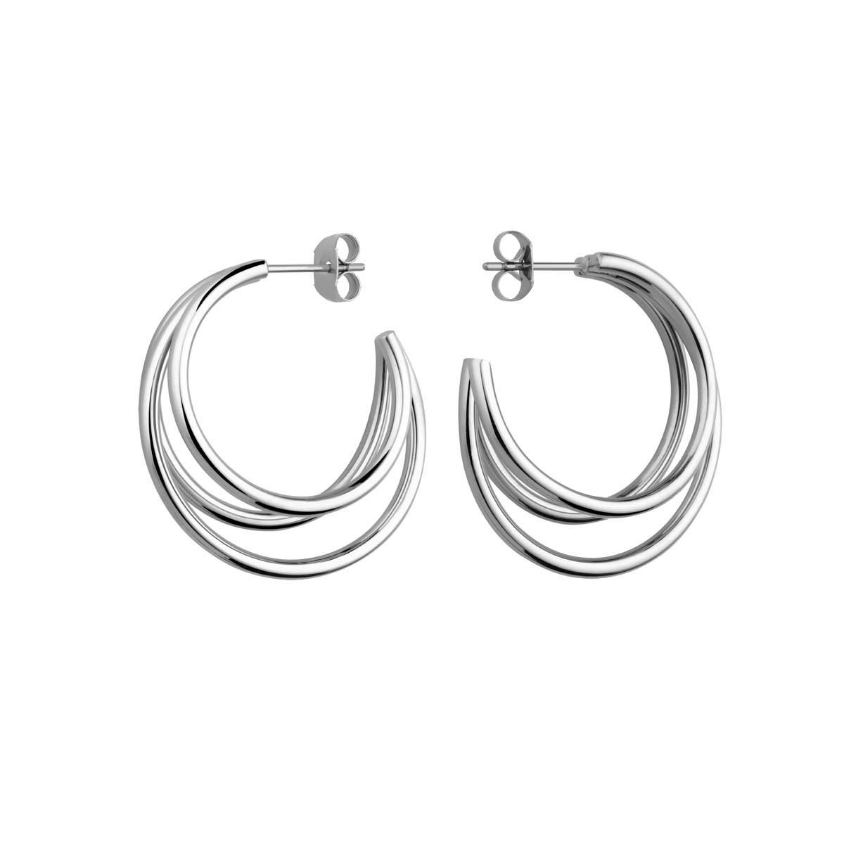 Boucles d'Oreilles Rosefield "Triple Hoops Silver" - JETHS-J574