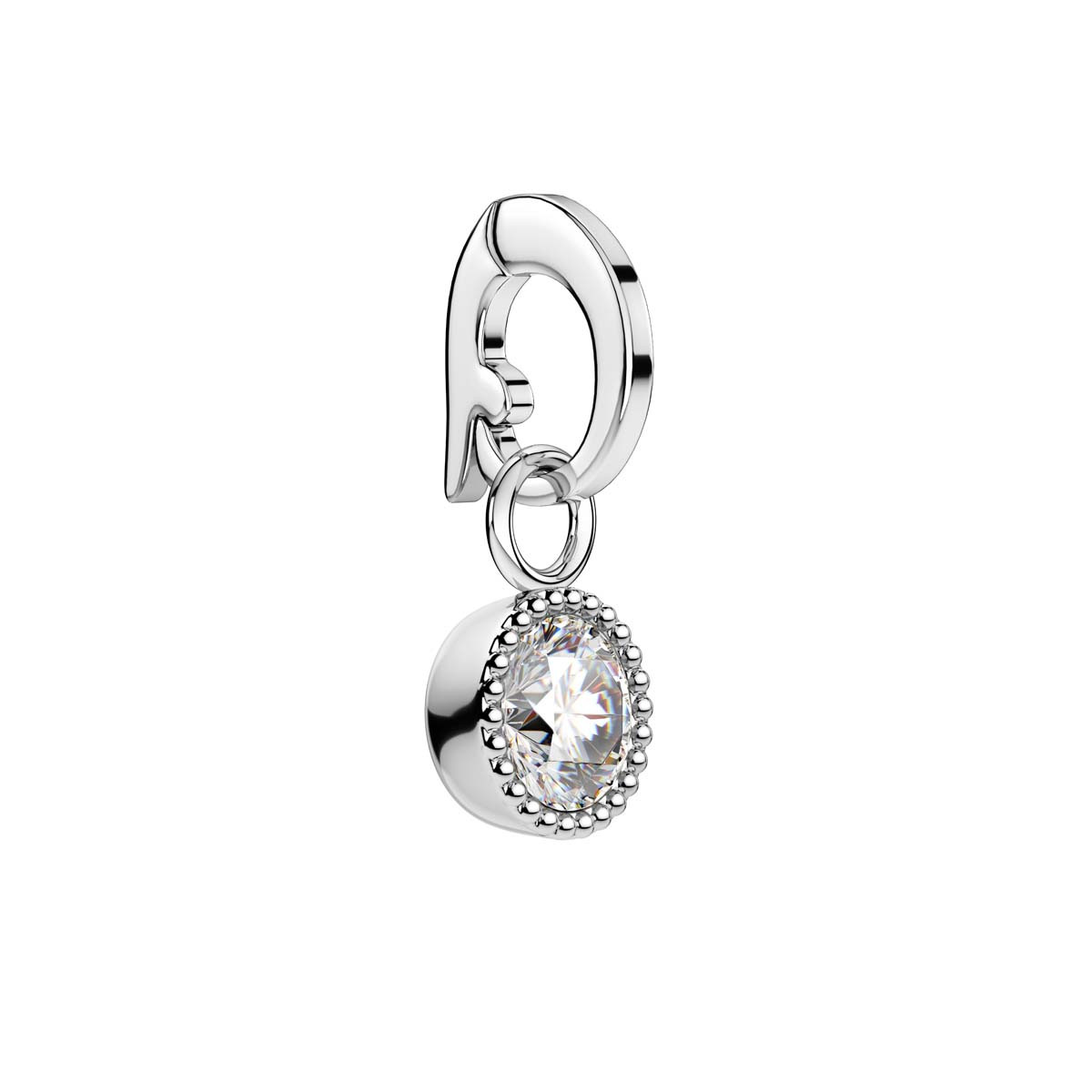 Charm Rosefield "Pendant Silver Birthstone April" Charm Rosefield "Pendant Silver Birthstone April" - PE-Silver-Apr