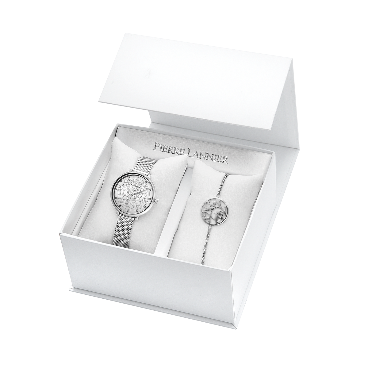 Coffret Montre et Bracelet Pierre Lannier Eolia Femme Argenté - 442H621