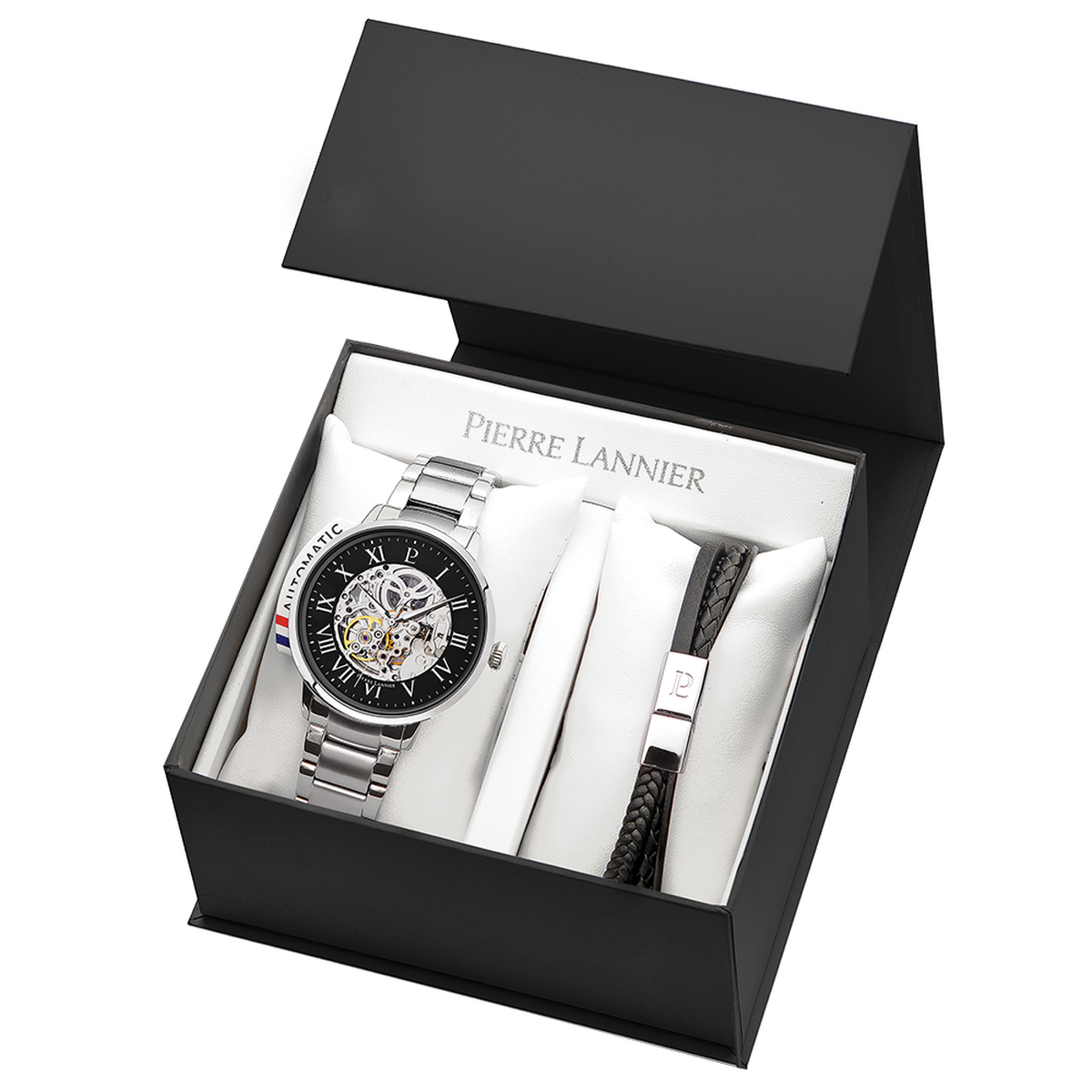 Montre Pierre Lannier Automatic Homme Noir - 371F131 Coffret Montre et Bracelet Pierre Lannier Automatic Homme Noir - 371F131