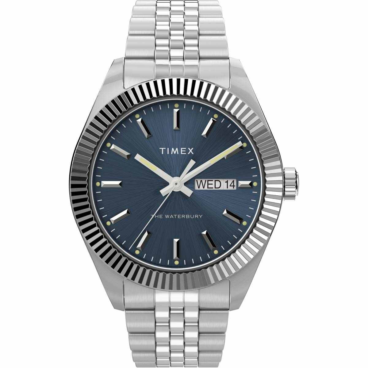 Montre Homme Timex "Waterbury" Boîtier 41 mm Cadran Bleu - TW2V46000 Montre Homme Timex "Waterbury" Boîtier 41 mm Cadran Bleu - TW2V46000
