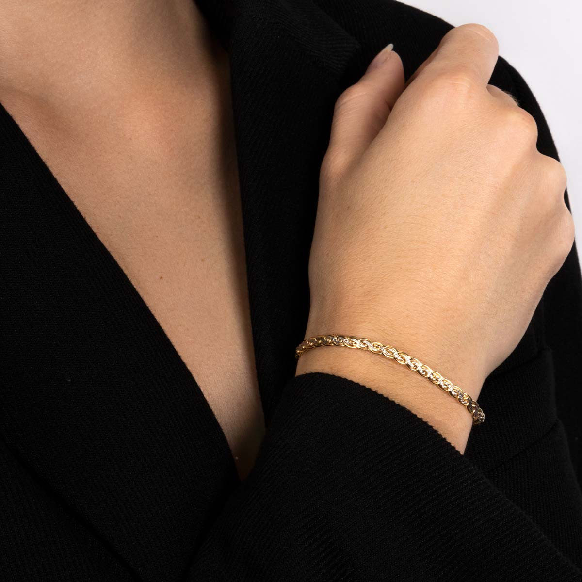 Bracelet Maille "Golya" Bracelet "Fleurir" Or bicolore