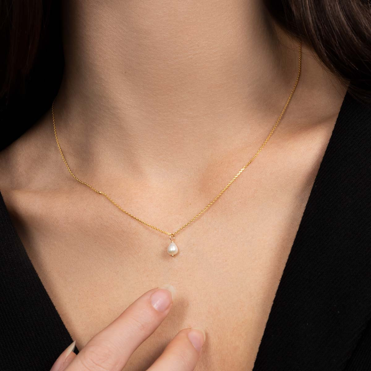 Pëndentif "Gama Perle" Or Jaune 375/1000 Pendentif "Menthe" Or jaune