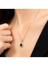 Pendentif "Soleil Bleu" Or et Diamants