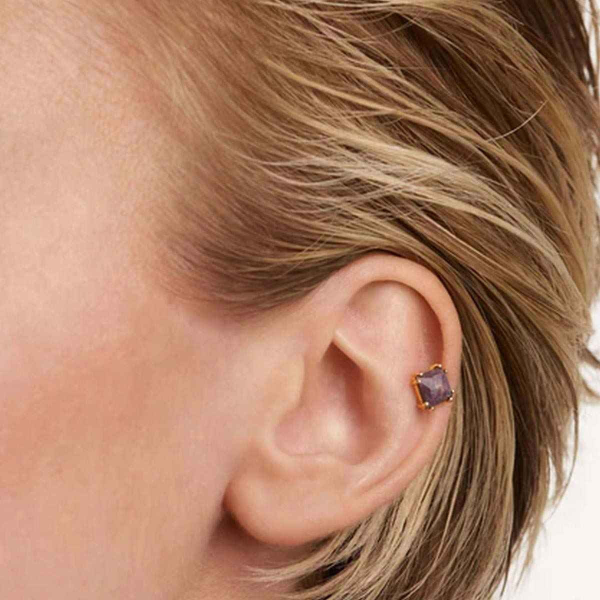 PDPAOLA Piercing - Suki Charoïte - en argent plaqué or - PG01-655-U